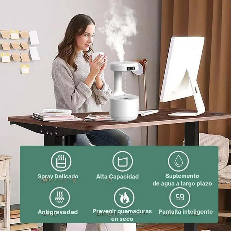 HUMIDIFICADOR ANTIGRAVEDAD CON RELOJ | OFERTA 30% SOLO POR HOY + ENVÍO GRATIS Y PAGO CONTRA ENTREGA