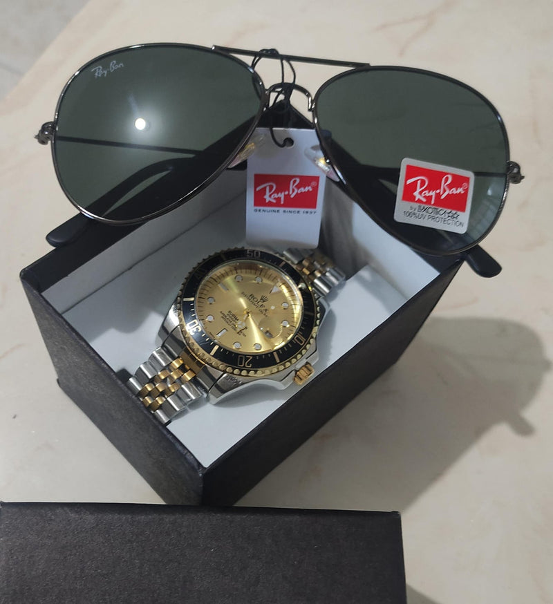 PROMOCIÓN - COMPRA 1 Y LLEVA 2 [ 1x ROLEX SUBMARINER + 1x GAFAS RAYBAN TIPO PILOTO] Últimas unidades en stock