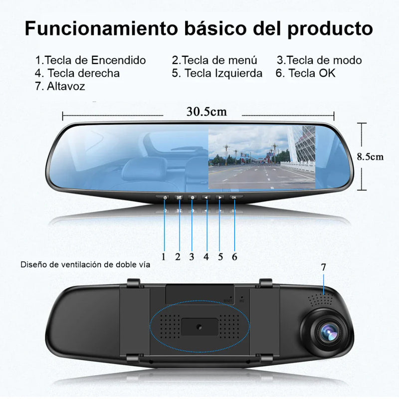 ESPEJO RETROVISOR INTELIGENTE DE DOBLE CÁMARA ✅ | OFERTA 60% + ENVÍO GRATIS + CONTRA ENTREGA