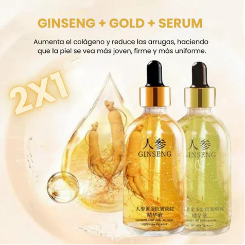 ✨¡Transforma Tu Piel con el Sérum Anti-Envejecimiento de Ginseng + Oro 24K! ✨PAGA 1, LLEVA 2✨