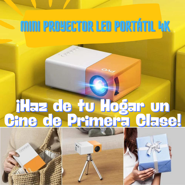 Mini Proyector LED Portátil 4K✔️ | SOLO HOY OFERTA RELÁMPAGO + ENVÍO GRATIS Y CONTRA ENTREGA